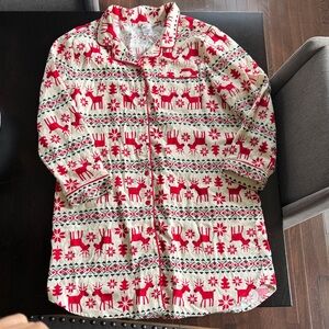 Hanna Andersson Festive Red and Cream Pajama Top
